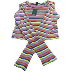Wild Fable Women's Size Small Long Sleeve Striped Slim Fit Tee Shirt New